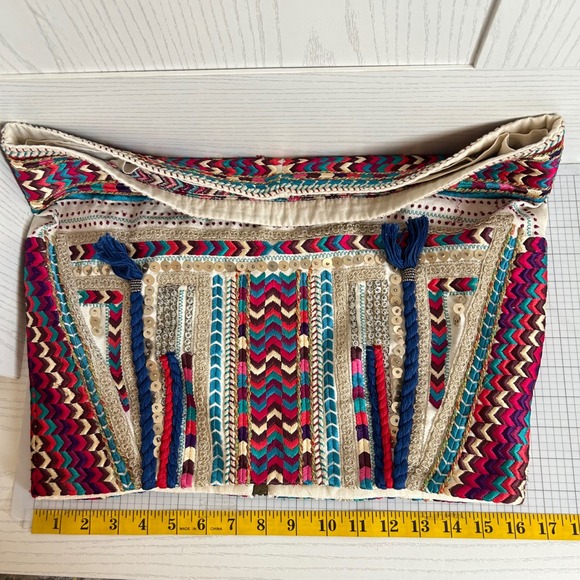 Anthropologie Cynthia Vincent Embroidered Western Boho Embroidered Skirt Size S - Picture 7 of 9